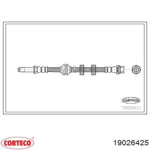 Шланг тормозной передний 19026425 Corteco