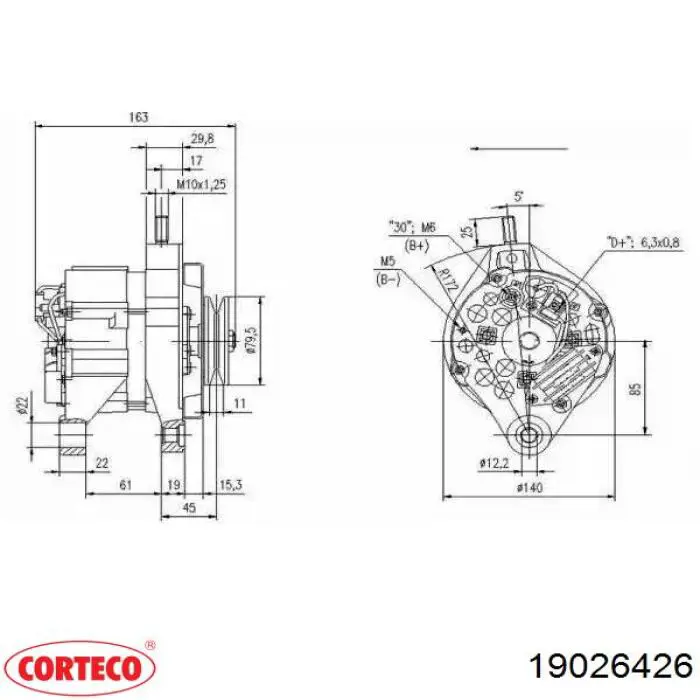 Шланг тормозной задний Corteco 19026426