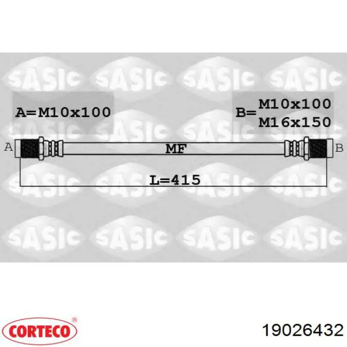 Шланг тормозной передний Corteco 19026432 цена, от 15.53 USD
