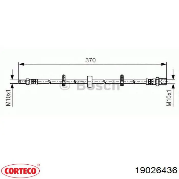 19026436 Corteco Гибкая тормозная трубка задняя