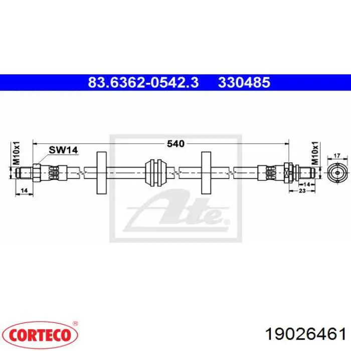 Тормозной шланг задний Corteco 19026461 цена, от 6.96 USD
