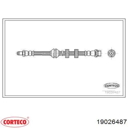 Шланг тормозной передний 19026487 Corteco