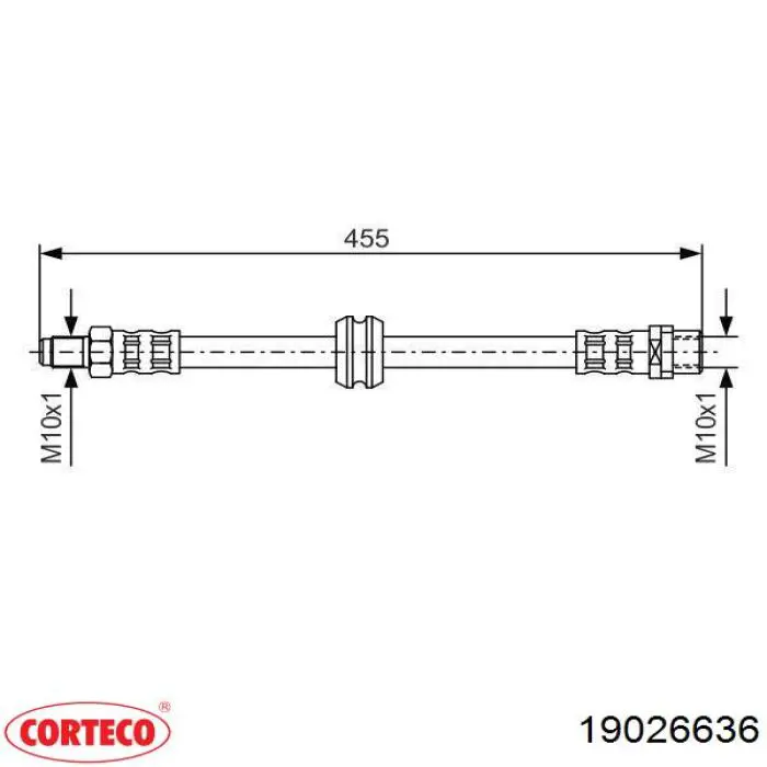 Купить 19026636 Corteco Шланг тормозной передний