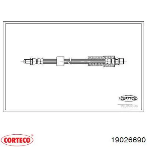 19026690 Corteco шланг тормозной задний