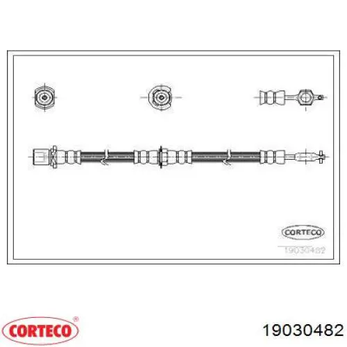 Шланг тормозной передний 19030482 Corteco