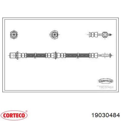 Шланг тормозной передний 19030484 Corteco