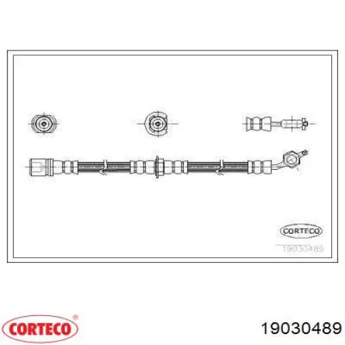 Шланг тормозной передний левый 19030489 Corteco