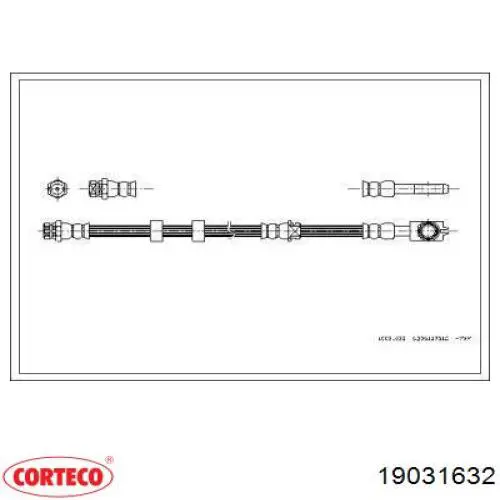 Шланг тормозной передний 19031632 Corteco