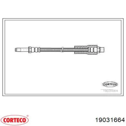 Tubo flexible de frenos trasero 19031664 Corteco