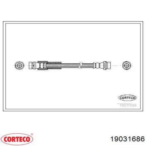 19031686 Corteco шланг тормозной передний