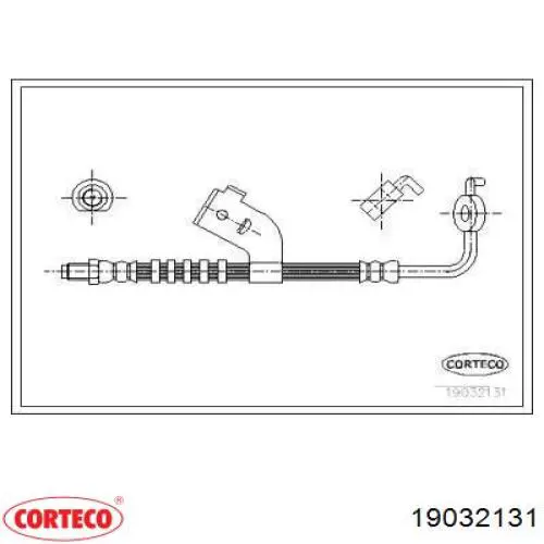 Шланг тормозной передний левый 19032131 Corteco