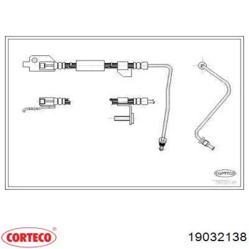 Шланг тормозной задний правый 19032138 Corteco
