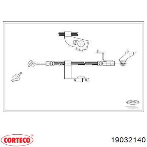 Шланг тормозной передний левый 19032140 Corteco