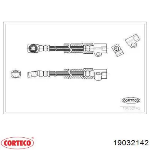 Шланг тормозной передний левый 19032142 Corteco