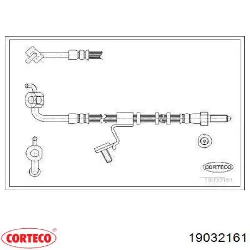 Шланг тормозной передний левый 19032161 Corteco