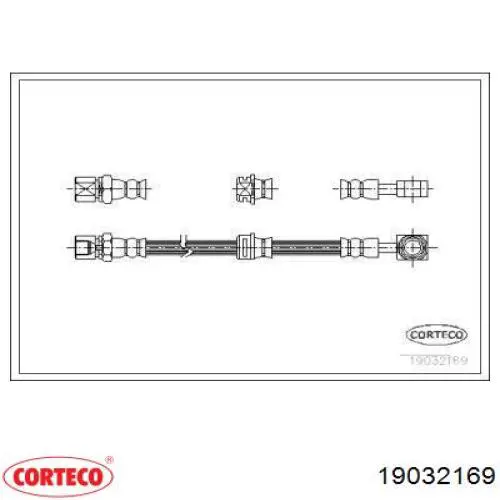 Шланг тормозной передний 19032169 Corteco