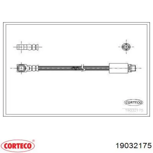 19032175 Corteco шланг тормозной задний