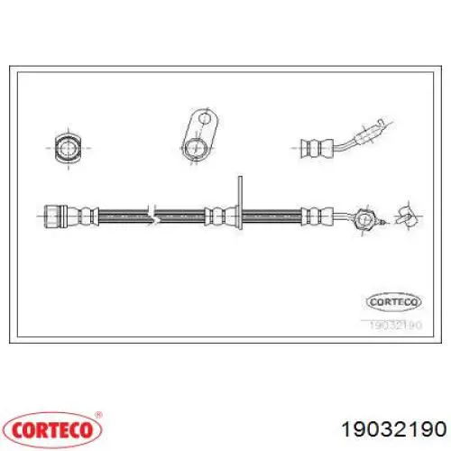 Шланг тормозной передний левый 19032190 Corteco