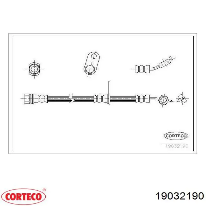 Tubo flexible de frenos delantero izquierdo 19032190 Corteco