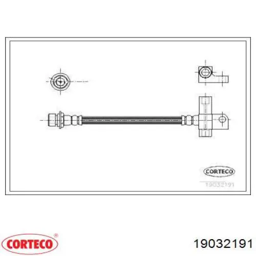 Задний тормозной шланг 19032191 Corteco
