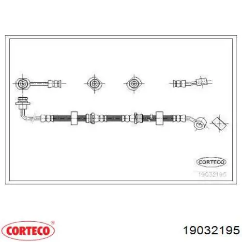Шланг тормозной передний левый 19032195 Corteco