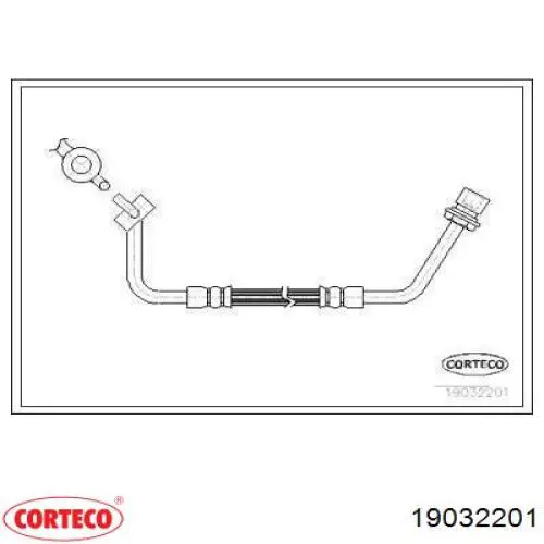 Шланг тормозной передний левый 19032201 Corteco