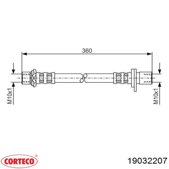 Шланг тормозной задний правый 19032207 Corteco