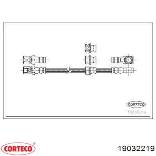 Шланг тормозной передний 19032219 Corteco
