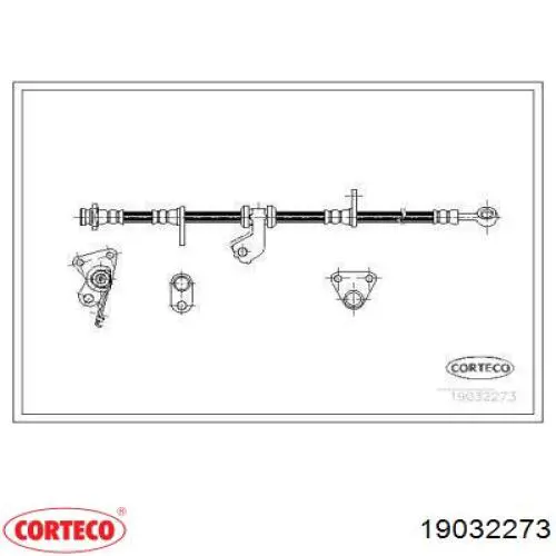 Шланг тормозной передний левый 19032273 Corteco