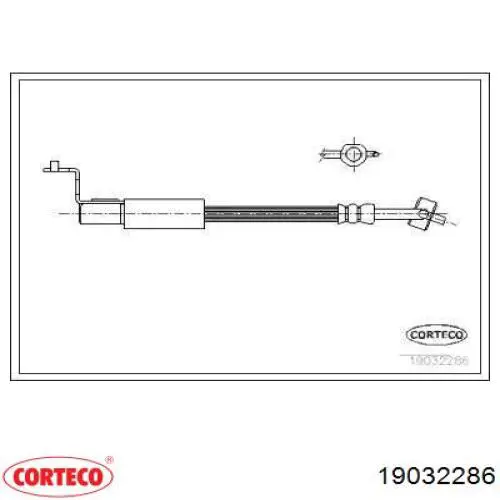 Шланг тормозной передний левый CORTECO 19032286