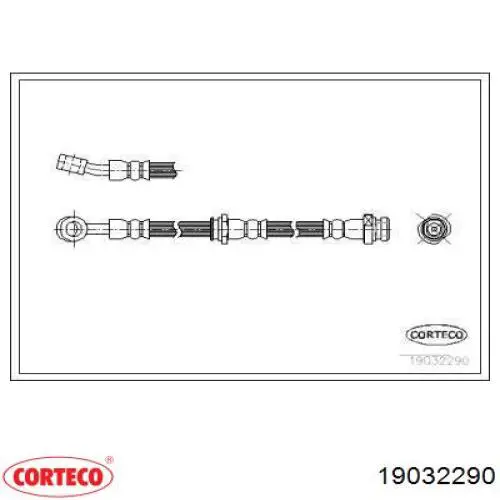 Шланг тормозной задний левый 19032290 Corteco