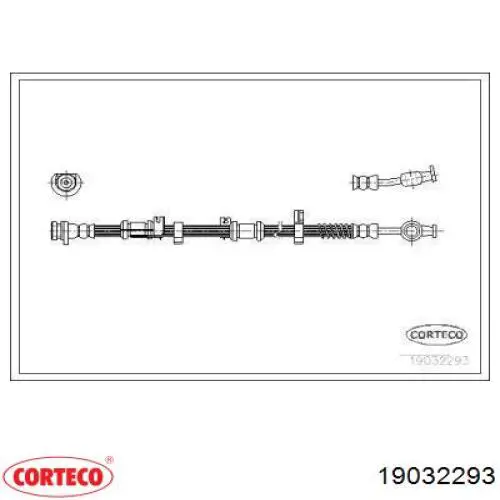 Шланг тормозной передний правый 19032293 Corteco
