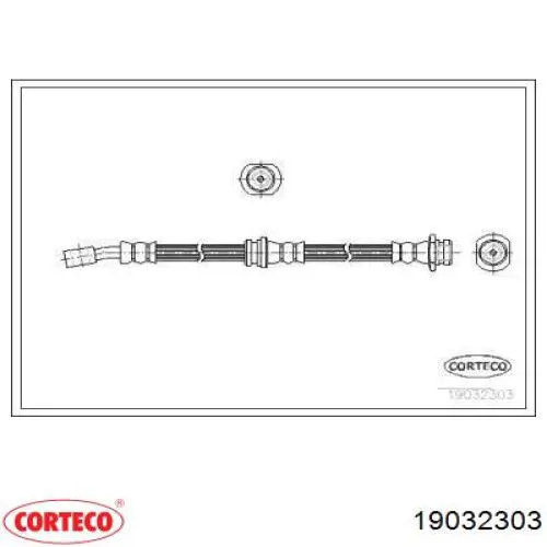 Шланг тормозной передний 19032303 Corteco