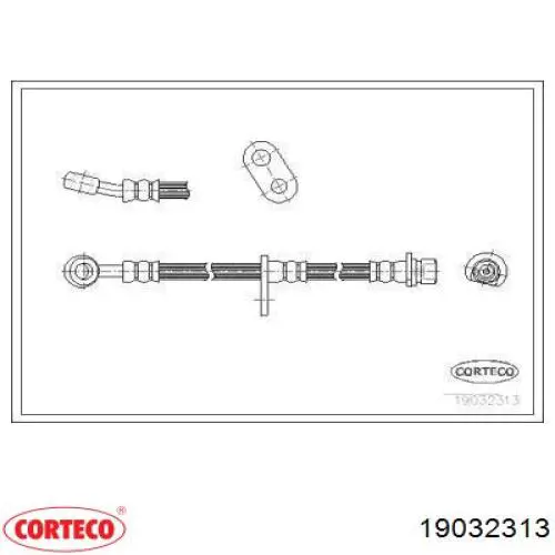 Шланг тормозной задний правый 19032313 Corteco
