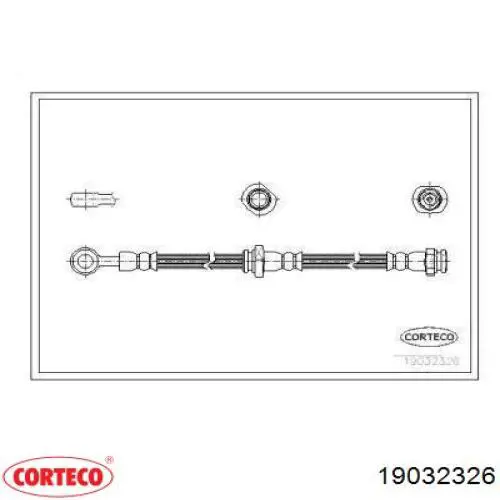 Шланг тормозной задний левый 19032326 Corteco