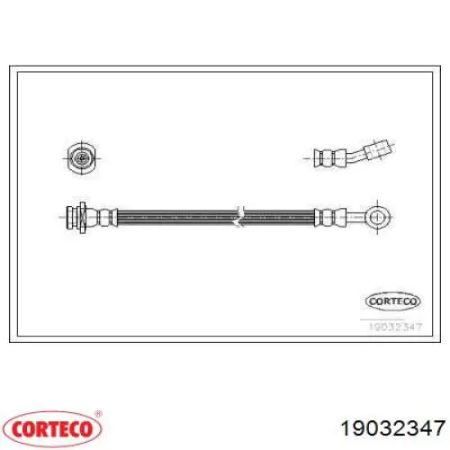 Шланг тормозной передний 19032347 Corteco