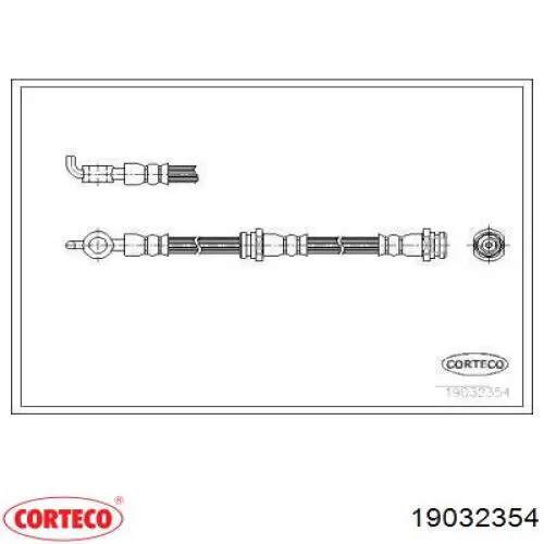 Шланг тормозной передний 19032354 Corteco