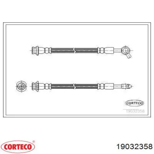 Шланг тормозной передний левый 19032358 Corteco