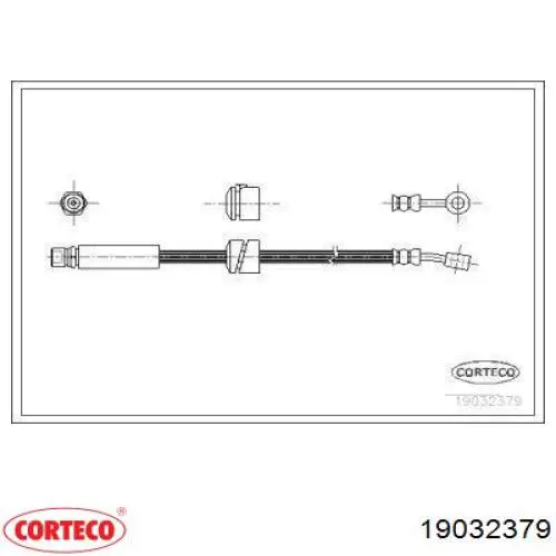 Шланг тормозной передний 19032379 Corteco