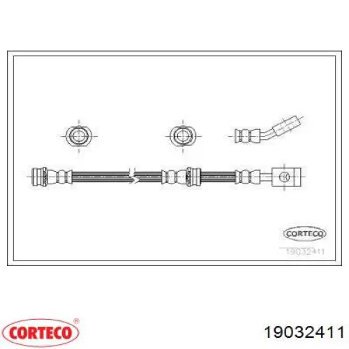 Шланг тормозной передний 19032411 Corteco