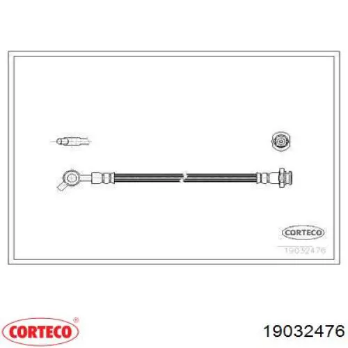 Шланг тормозной передний левый 19032476 Corteco
