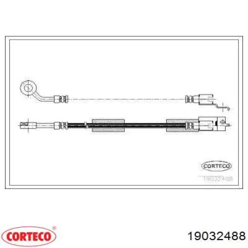 Шланг тормозной передний правый 19032488 Corteco