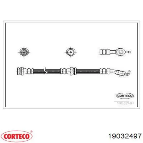 Шланг тормозной передний 19032497 Corteco