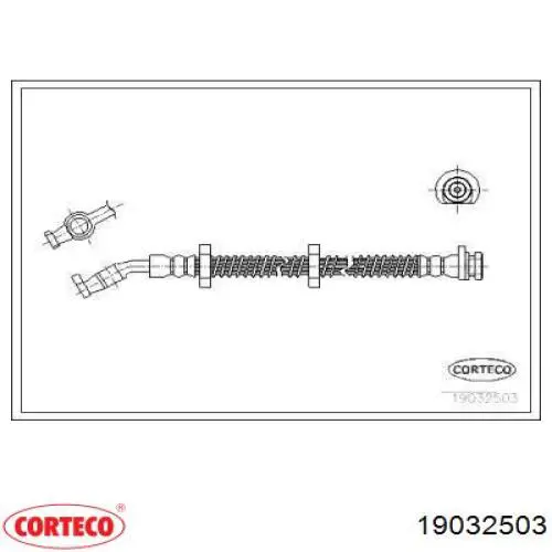 Шланг тормозной задний правый 19032503 Corteco