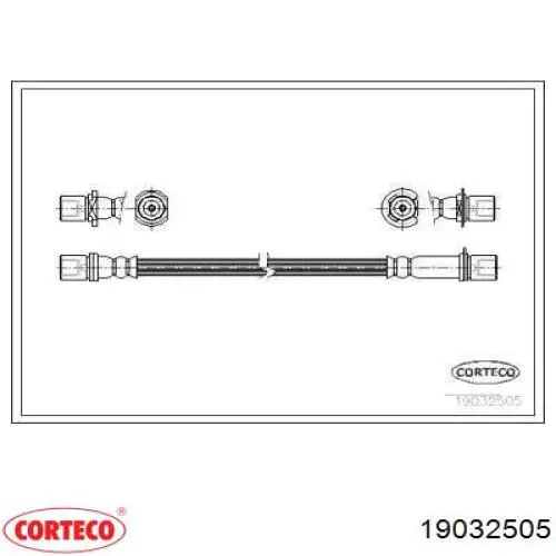 Шланг тормозной передний 19032505 Corteco