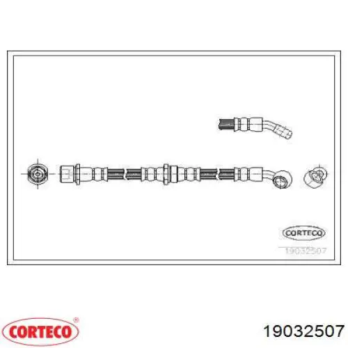 Шланг тормозной задний правый 19032507 Corteco