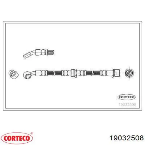 Шланг тормозной задний левый 19032508 Corteco