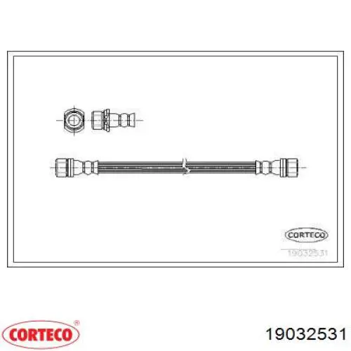 Шланг тормозной передний 19032531 Corteco