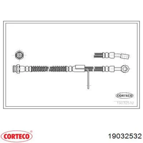 Шланг тормозной передний правый 19032532 Corteco