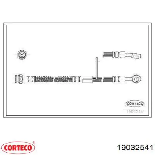 Шланг тормозной передний левый 19032541 Corteco
